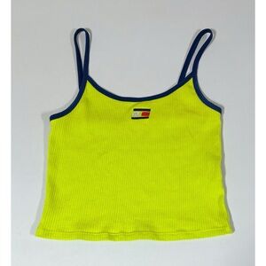 Tommy Hilfiger Lime Green Logo Graphic Tank Crop Top Shirt Camisole Size S 💚✨